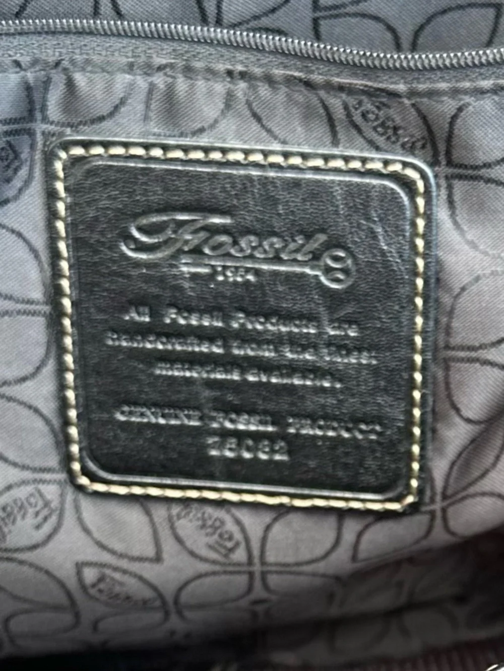 Beautiful Fossil Black Leather laptop bag/briefcase.